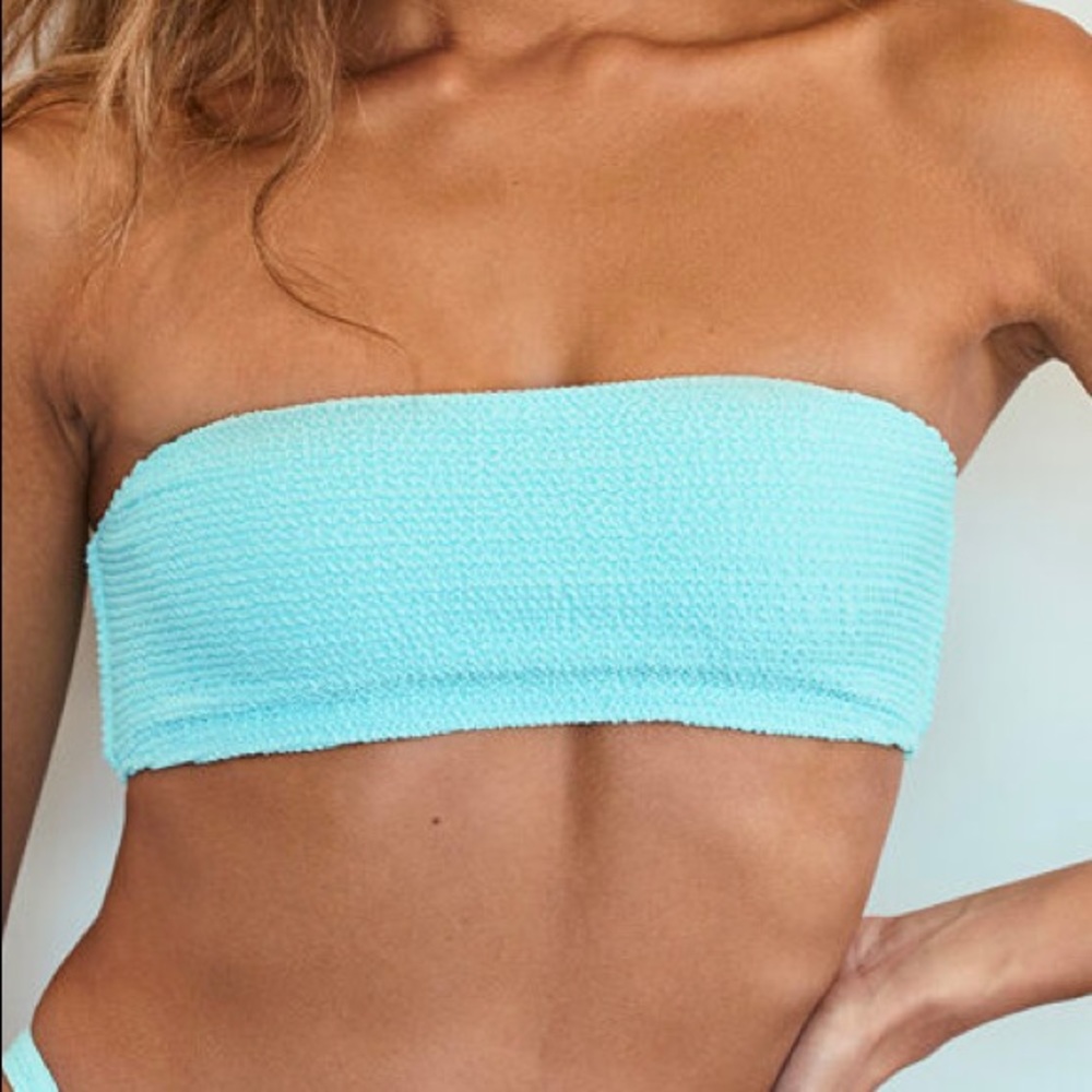 LA hearts by PacsSun light blue bandeau bikini top